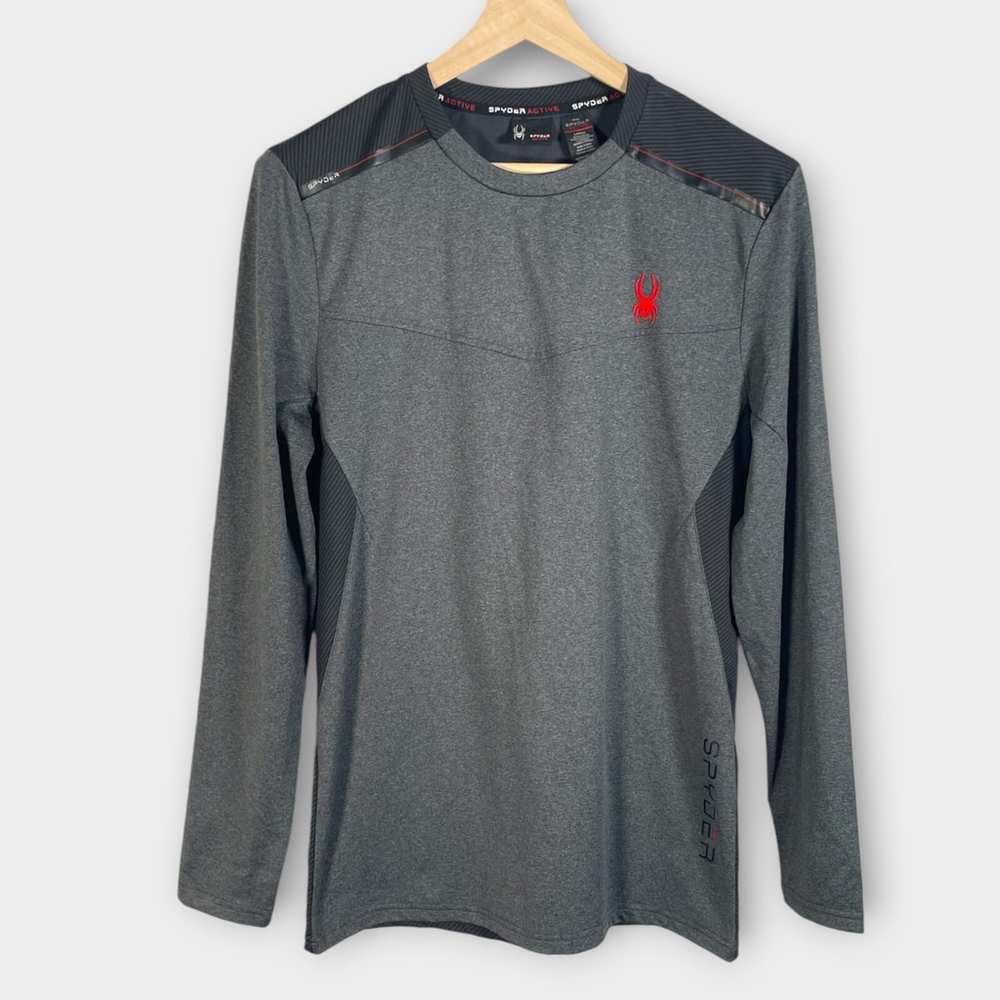 🦜 SPYDER ProWeb Active Shirt Mens LARGE Gray Lightweight Performance Outdoor